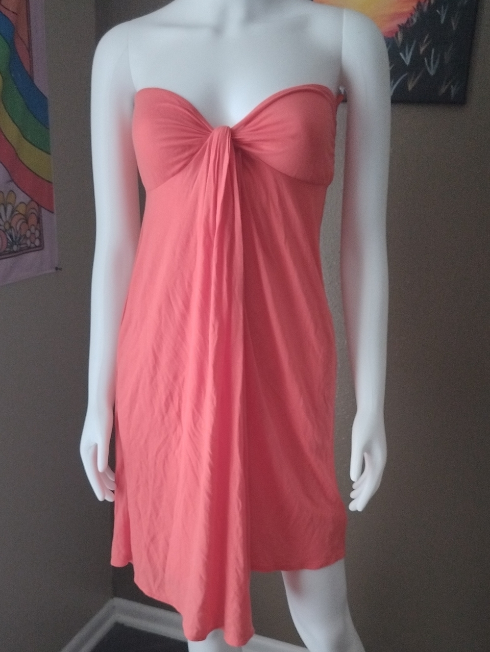 Free People Strapless Dress in Coral Sz S